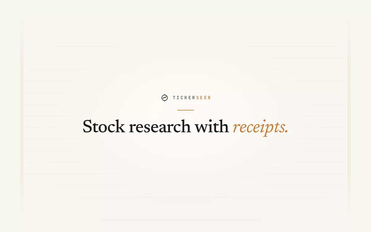 Quick product tour: stock research with receipts, every valuation gets a verdict, catch the catalyst early, every call comes with a receipt, sell puts on names worth owning